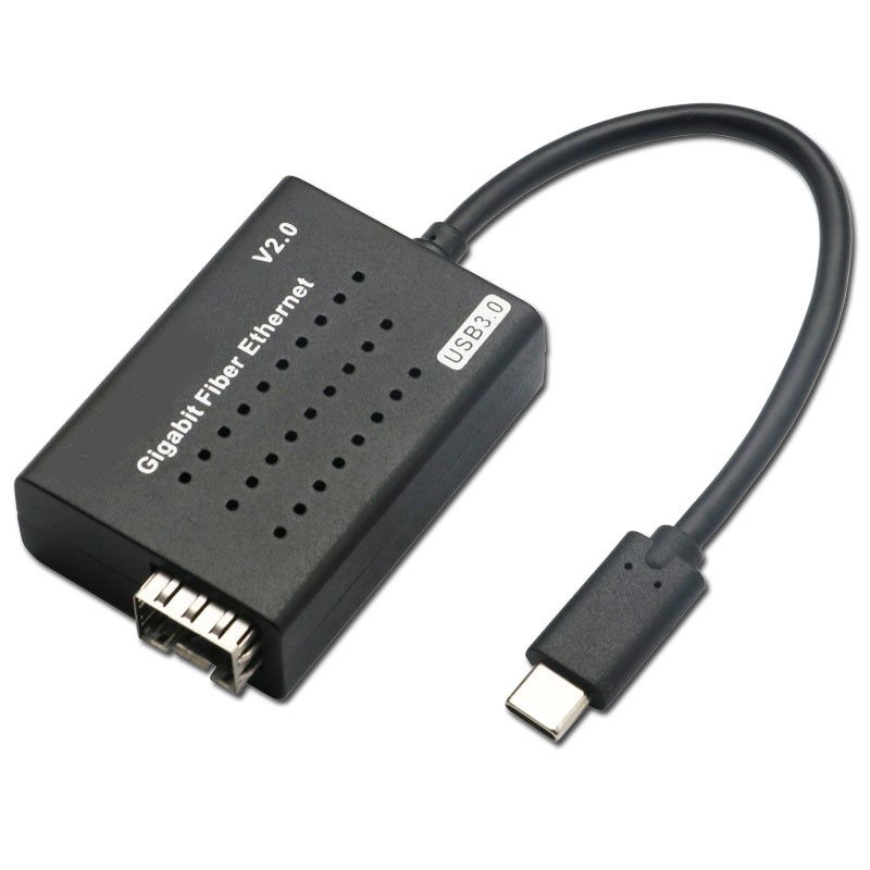 USB-C Adapter med SFP-fiberanslutning av Gigabit-SFP - Direktronik AB