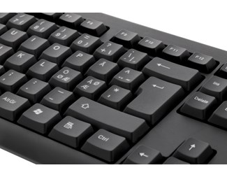 Svart tastatur med nordisk layout