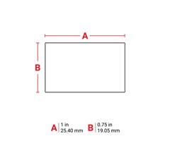 25,40mm bred x 19,05mm hög 1/121st