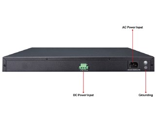 Managed Ethernet Switch med AC 240V & 48V DC Redundant Power