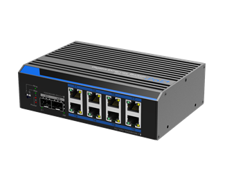 8x10/100/1000TX PoE 30W, 2x Gigabit SFP (DIN-nätdel)