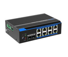 8x10/100/1000TX PoE 30W, 2x Gigabit SFP (DIN-nätdel)