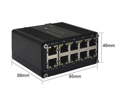 10-Port,DIN montage, 12~48V DC, nätdel tillkommer