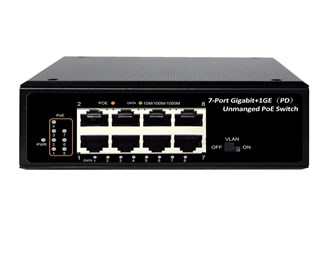 7x10/100/1000TX PoE 30W, 1xPoE PD 95W