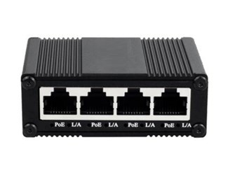 1 x Gb PoE++ PD in , 4 x Gigabit PoE+ ut, 5V USB , 48VDC