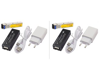 2 st mediakonverter, 2 st SFP SM Duplex, 2st Strömadaptrar