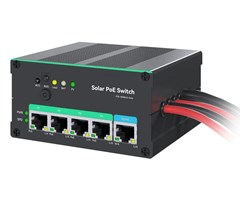 4 PortsGb PoE Switch med MPPT laddningskontroll för batteri