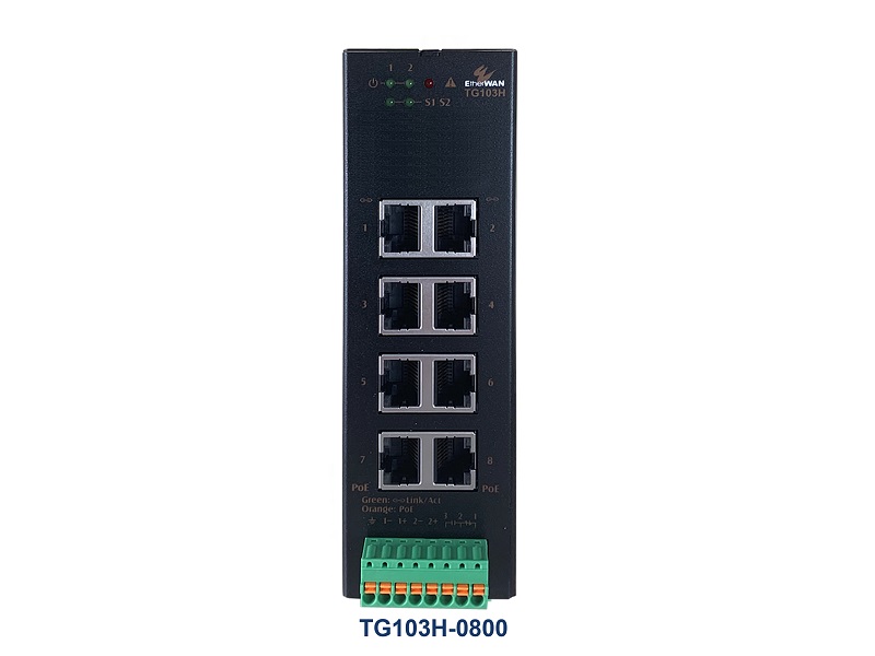 OttoE POE- Härdad Gb industriell POE+ switch-40C~75C - Direktronik AB