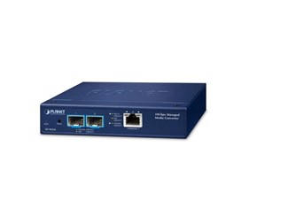 10Gbps 1xRJ45 2xSFP+ Managerad Mediakonverterare