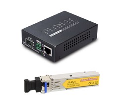 1x10/100/1000TX, 1x100/1000Base SFP med SFP 1310/1550 3Km