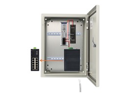 1 st POE DIN switch, väggkapsling utomhus, nätaggregat UPS i