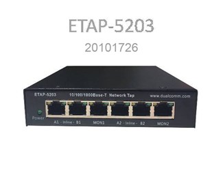 Dubbel länk/mod ETAP-5203 10/100/1000Base-T TAP, PoE