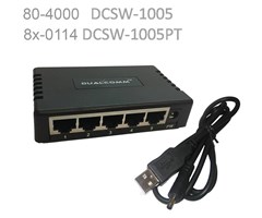 DSCW-1005PT, 5x10/100 ethernet switch/TAP, matas via USB