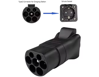 Elbilsadapter Typ 2 hane till Schuko