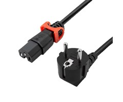 1m, C15/Schuko vinklad höger, 3X1.0, svart