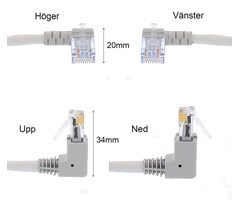 0,1m, vänster/höger, grå, Cat.5E