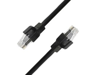 0,5m, svart Cat6.A U/UTP, inre armering