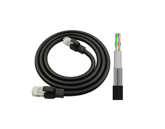 0,5m, svart Cat6.A U/UTP, inre armering