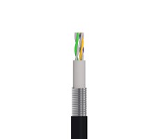 0,5m, svart Cat6.A U/UTP, inre armering
