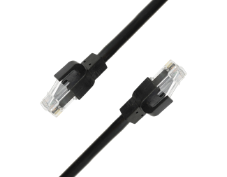 0,5m, svart Cat6.A U/UTP, inre armering