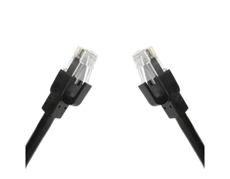 0,5m, svart Cat6.A U/UTP, inre armering