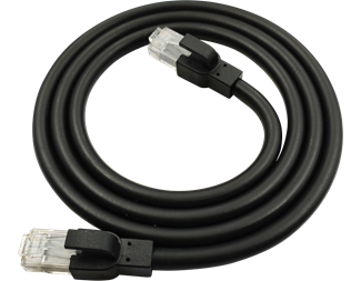 0,5m, svart Cat6.A U/UTP, inre armering