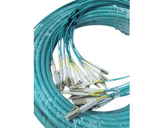 10m LC-LC 4 fiber OM4, armerad breakout