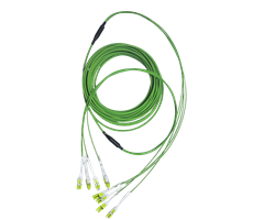 10m LC-LC 4 fiber OM4, armerad breakout
