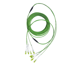 10m LC-LC 4 fiber OM4, armerad breakout