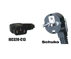 2,5m, typ A (IEC320 C13/Schuko) vinklad 90gr