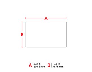 69,85mm bred x 31,75mm hög 1/3000st