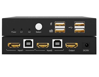 2 port HDMI 4K KVM Switch med 2,0 USB portar