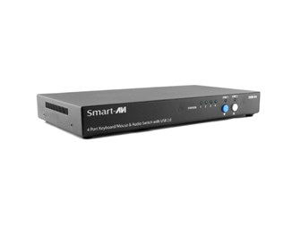 4-portars KM-switch med USB 2.0-delning