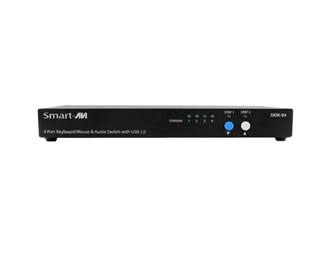 4-portars KM-switch med USB 2.0-delning