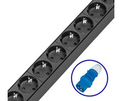 6x Schuko ut, Blåhand. 16A in 19''