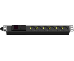 6x Schuko ut, C14 10A in, 19''