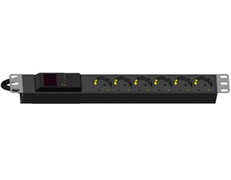 6x Schuko ut, C14 10A in, 19''