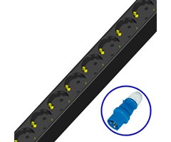 16x Schuko ut, Blåhand. 32A in, strömbryt. L:100cm