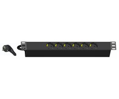 6x Schuko ut, Schuko 16A in 19''
