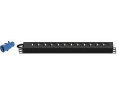 12x Schuko ut, Blåhand. 16A in, L:64cm