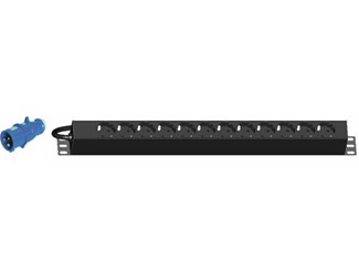 12x Schuko ut, Blåhand. 16A in, L:64cm