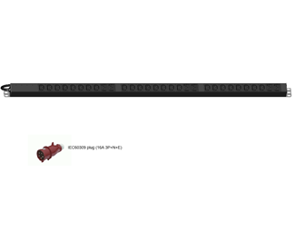 24xC13/6xC19 uttag, 1x Röd hand./400,3x16A, 3m, vert. mont