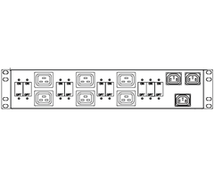 6xC19&3C14 uttag, 3-fas 3x32A, 1 kabel rödhandske