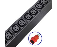 6x C13 ut. 3x16Amp rödhandske