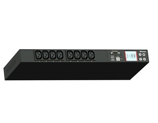 8x C13 uttag, 230/16A, : IEC 60309 2P+E(blåhandske), 19''