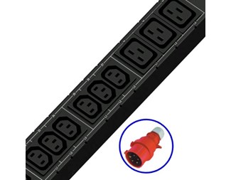 24xC13, 6xC19, röd.hand 3m 3x16A 400V