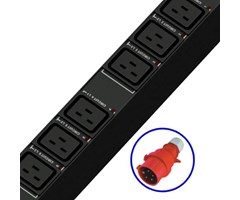 3PH, 400V AC, 32A, 6x C19, Secure Lock- svart