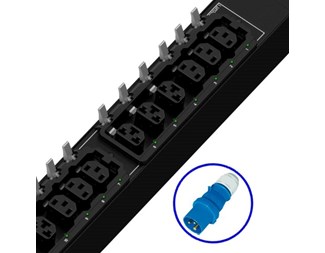 18xC13, 18xHDOT Cx. 1xIEC 60309 2P+E(Blåhandske) 230V 32A
