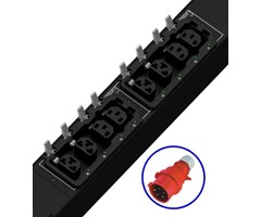 12xC13, 12xHDOT Cx. 1xIEC 60309 3P+N+E(Rödhandske) 400V 32A