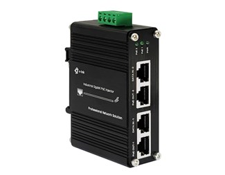 PoE-Injektor, 10/100/1000Base-T, Max 60W ut, 12-48VDC In
